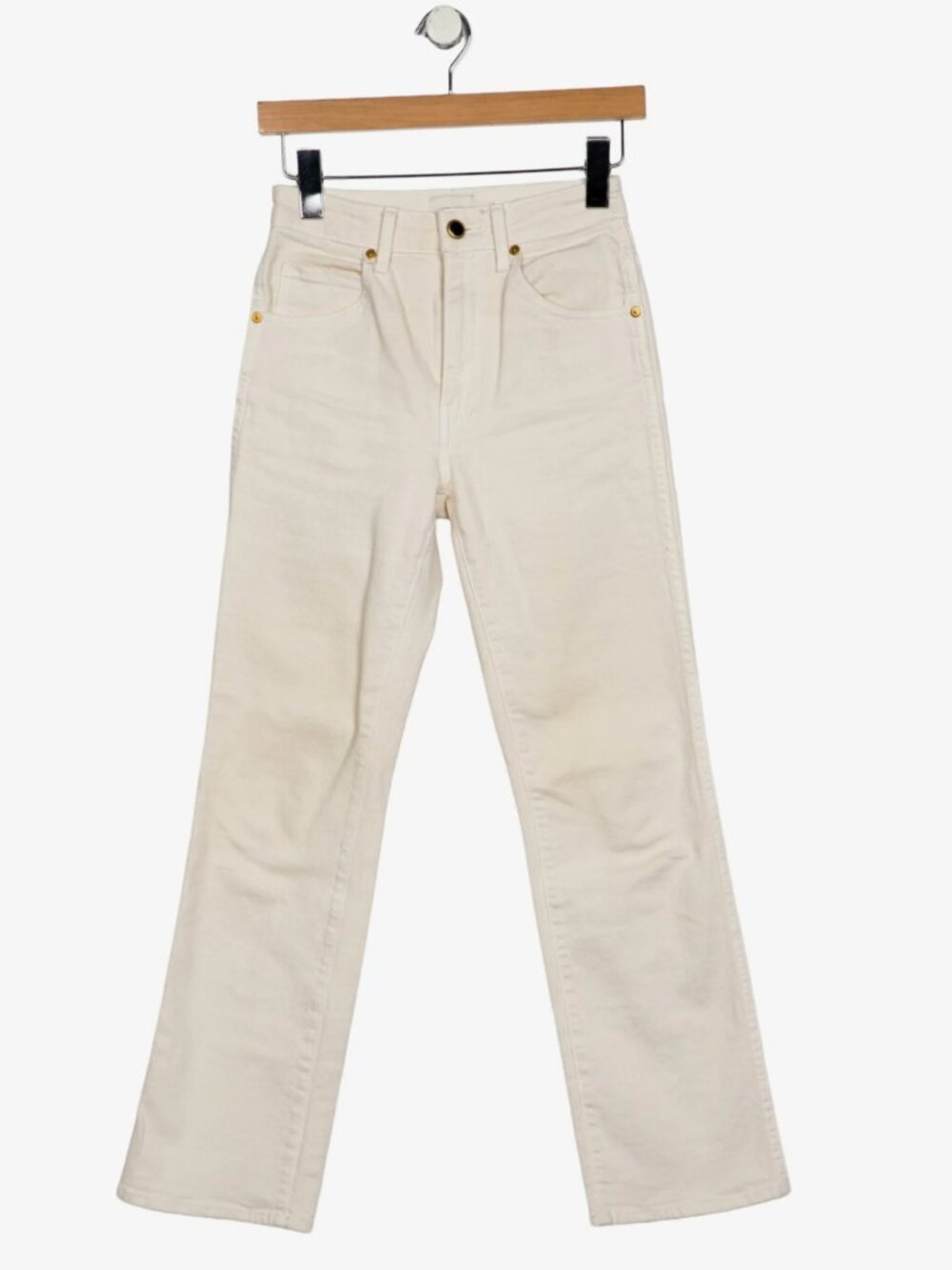 KHAITE | ABIGAIL | Straight leg off white / cream denim pants | 26 (BRAND NEW) - Picture 2 of 8